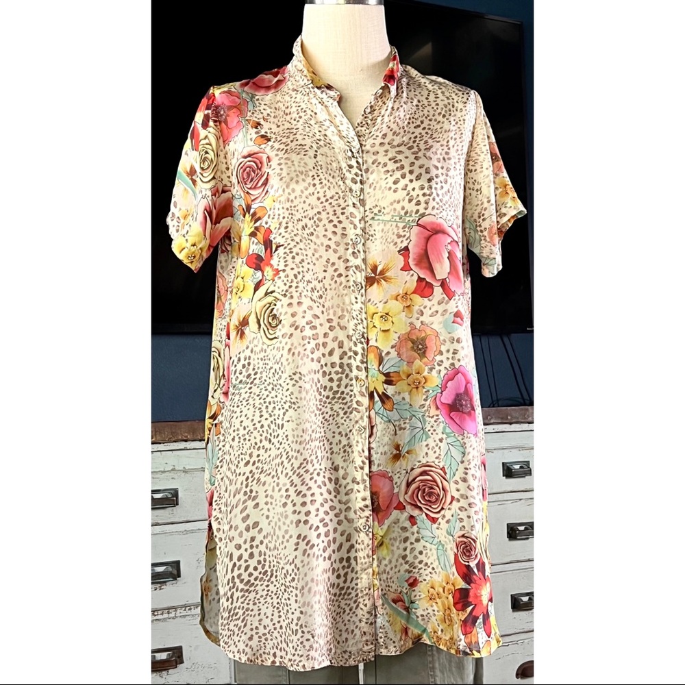 Johnny Was Hera Calia Tunic Top S